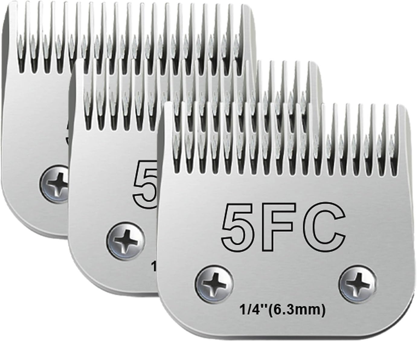 3pcs 5FC Dog Grooming Blades for Andis, Oster, Wahl Clippers