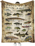 Fishing Blanket Sports Fish of North America Blanket - Cozy Gift