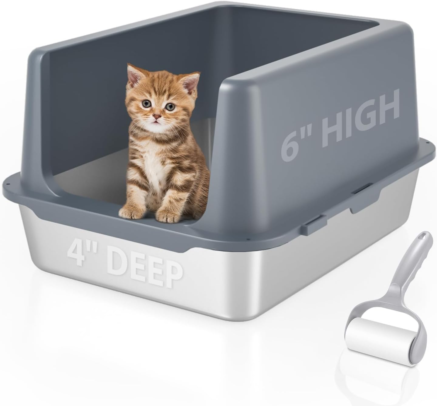 Stainless Steel Litter Box with Lid for Easy Cat Care