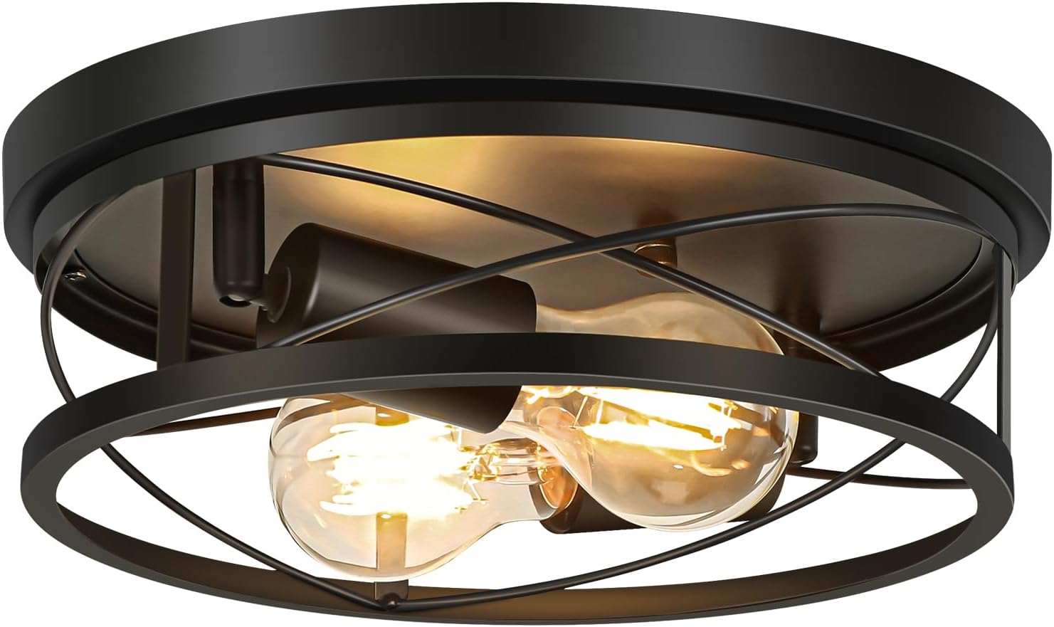 Farmhouse Lights Black Industrial Flush Mount Ceiling Light Fixture