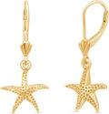 Starfish Dangle Earrings in 14k Gold Over Sterling Silver - Elegant