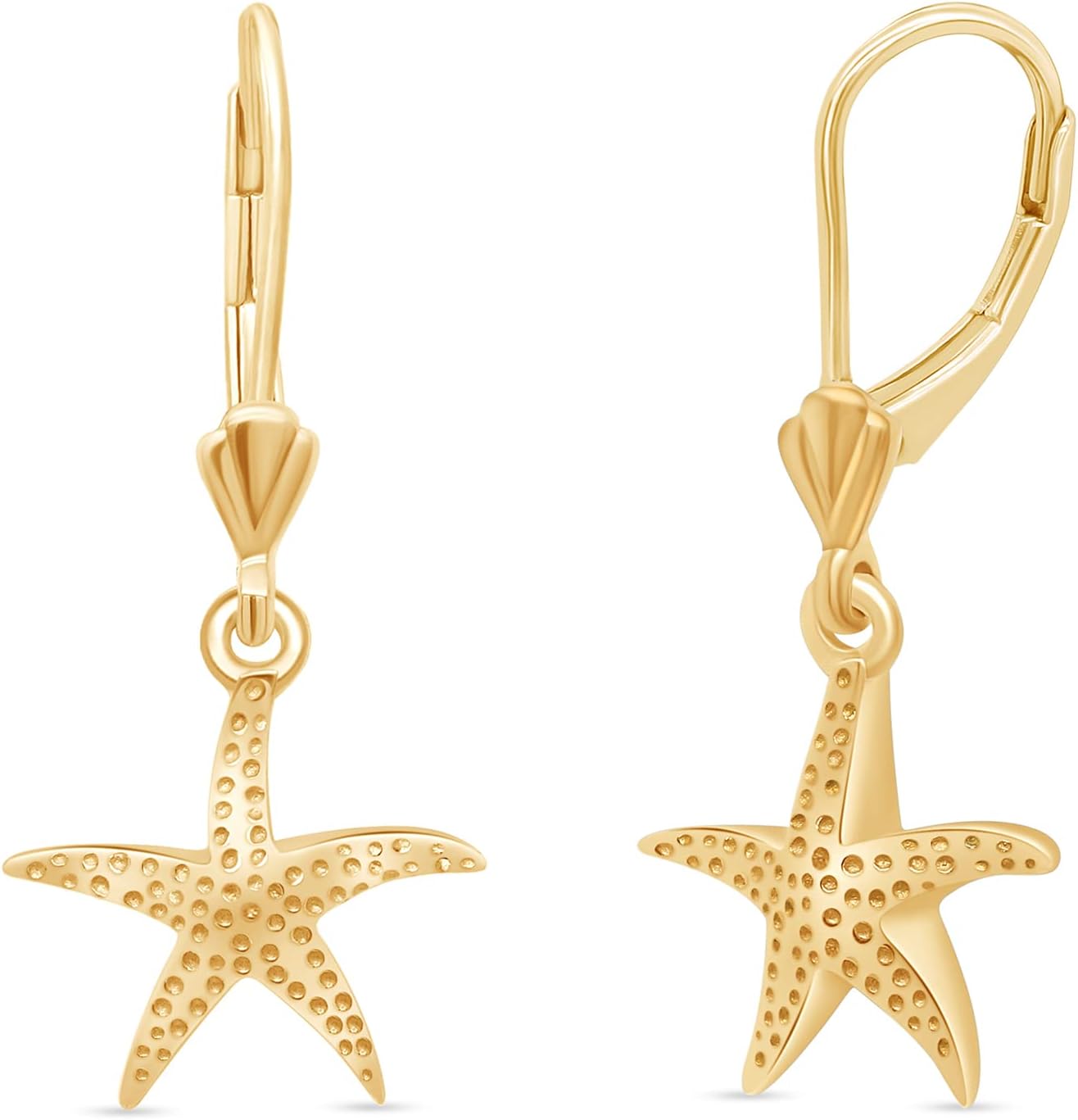 Starfish Dangle Earrings in 14k Gold Over Sterling Silver