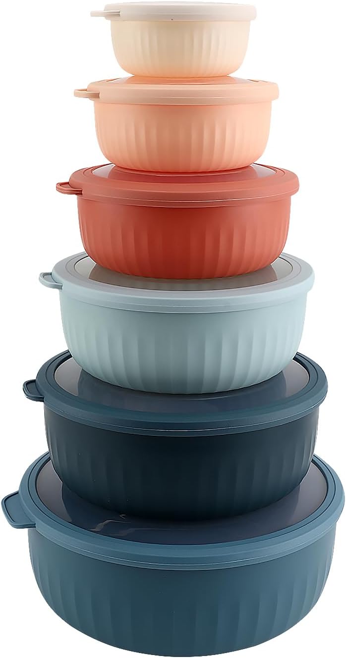 COOK WITH COLOR Prep Bowls Set - 12 Piece Multicolor Mixing Bowls