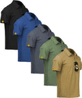 SCODI 5 Pack Mens Polo Shirts Short Sleeve Athletic Golf Polo Shirt