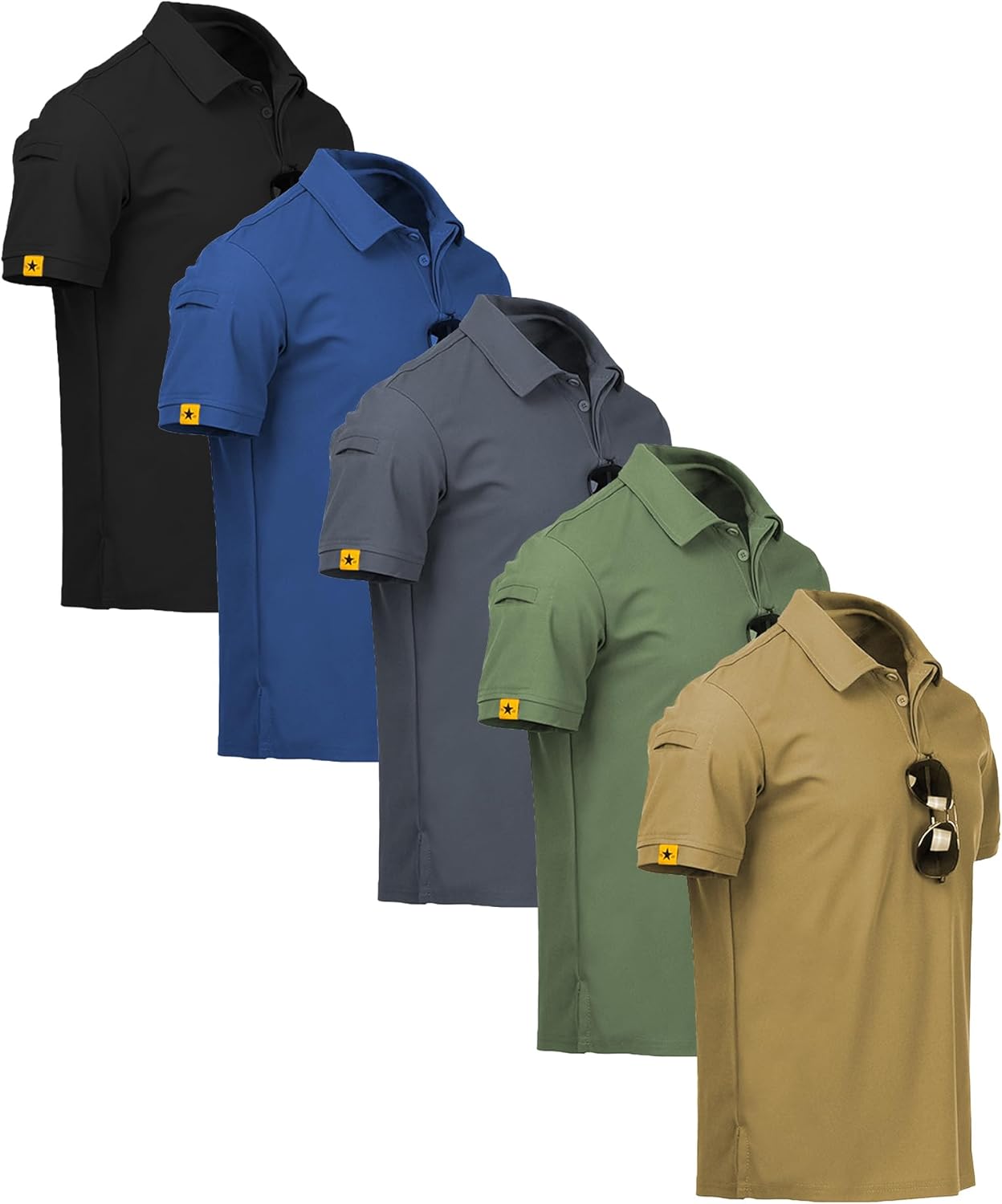 SCODI 5 Pack Mens Polo Shirts for Casual and Athletic Wear