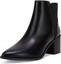 Pointed Toe Womens Chelsea Booties - Elastic Slip On Block Heel