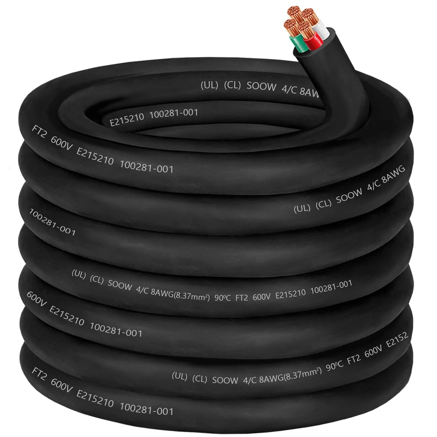 8 AWG Portable Power Cable for Generators and Machinery Use