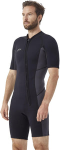 Hevto Wetsuits Men 3/2mm Neoprene Front Zip Shorty - Warm and Flexible