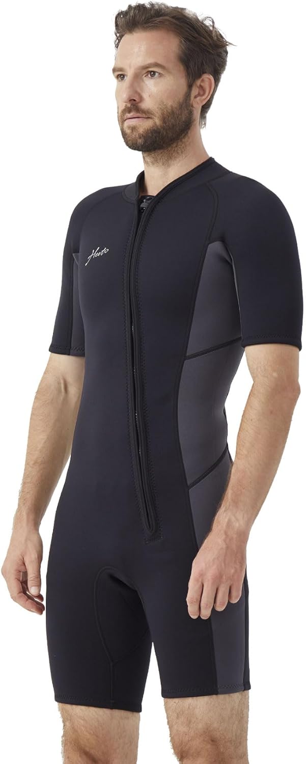 Hevto Wetsuits Men 3/2mm Neoprene Shorty for Cold Water Fun