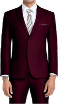 JPF Men's 2 Piece Slim Fit Suit Set - Includes Tie for Versatile Suits