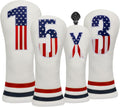 Golf Head Covers USA Stars and Stripes - Durable 4pc Set