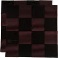 96 Pack Burgundy Black Acoustic Foam Wedge Panels - Echo Reduction