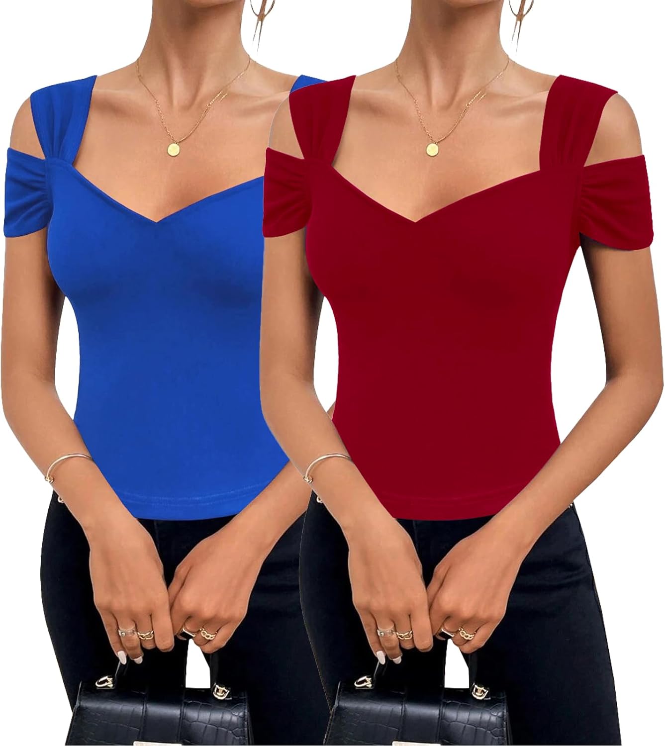 Blingfit Cold Shoulder Tops for Women - Stylish Summer Tunics