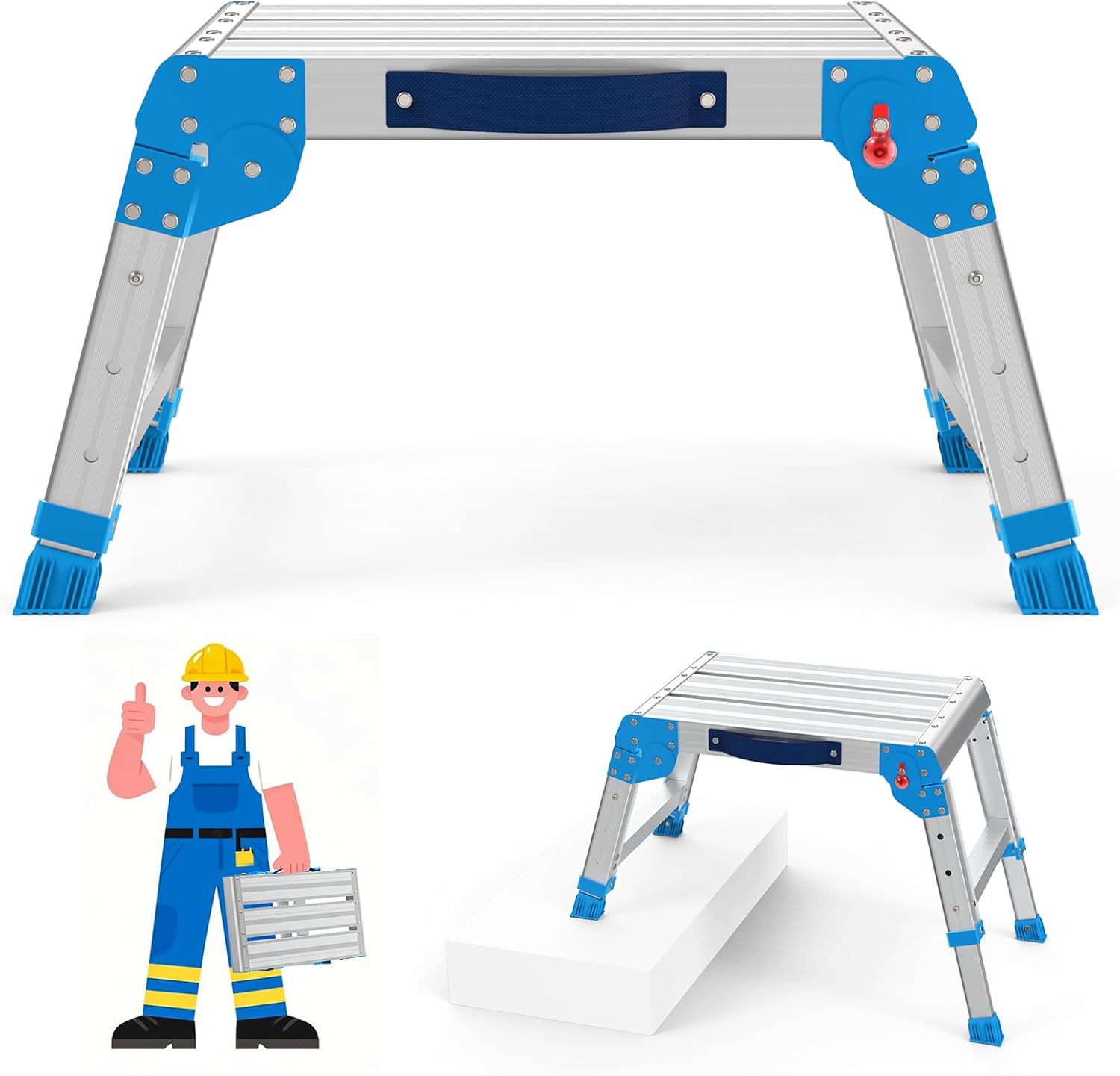 600lbs Work Platform with Adjustable Heights for Safety and Ease
