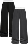 Girl's Wide Leg Sweatpants with Elastic Waist - Trendy 2 Pack