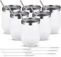 12oz 6-Pack White Wine Tumblers - Double Wall Insulated Cups
