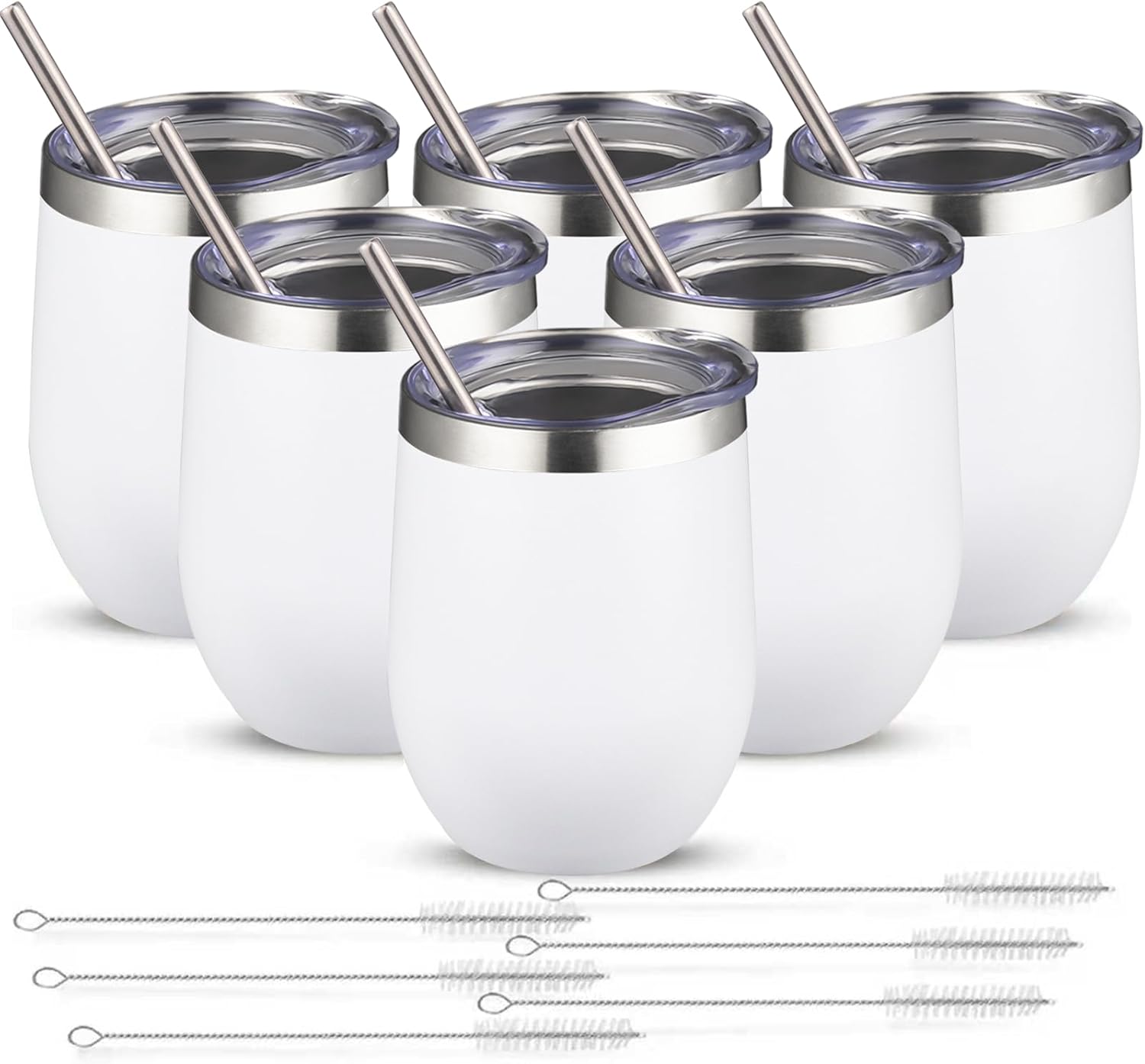 12oz Wine Tumbler Glasses with Lid for Hot and Cold Drinks