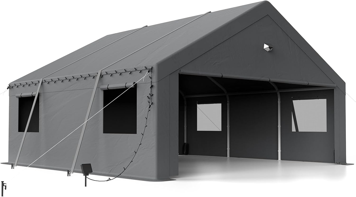 20x20 Heavy Duty Portable Garage Carport with Side Windows