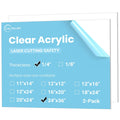CALPALMY 24x36 in 1/4 in Clear Acrylic Sheet 2-Pack - Laser Friendly