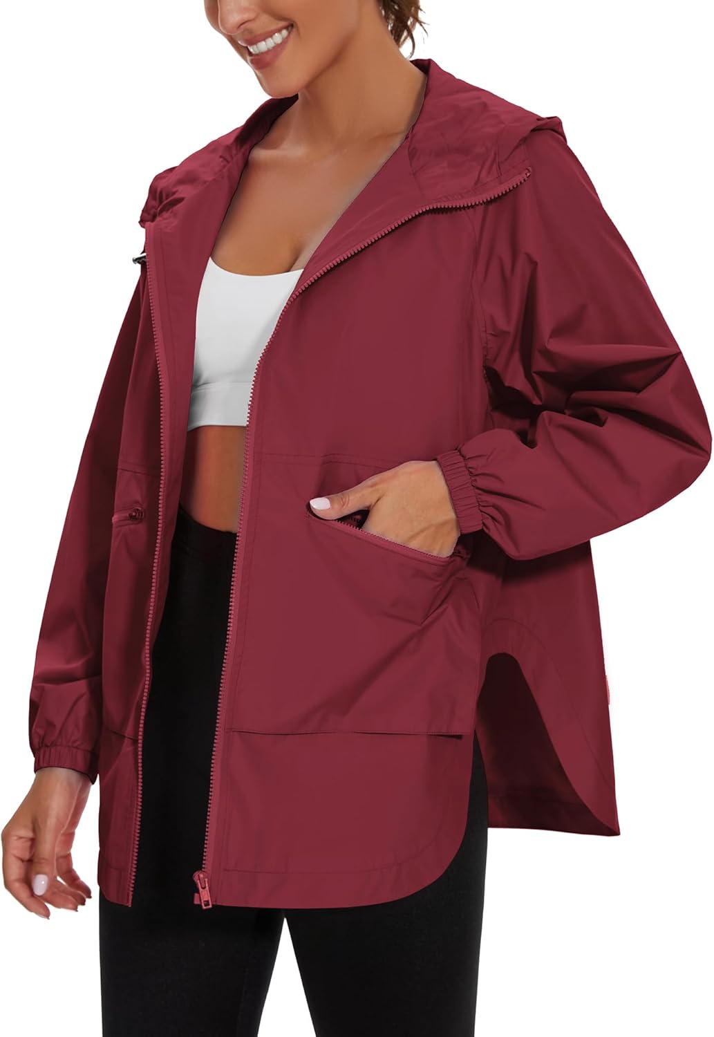 PESION Womens Waterproof Raincoat Lightweight Windbreaker Jacket
