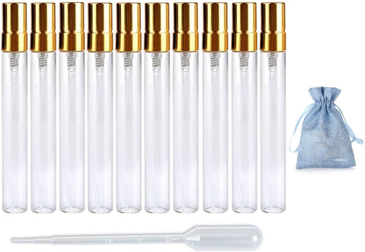 10pcs Gold Atomizer Perfume Bottles Set