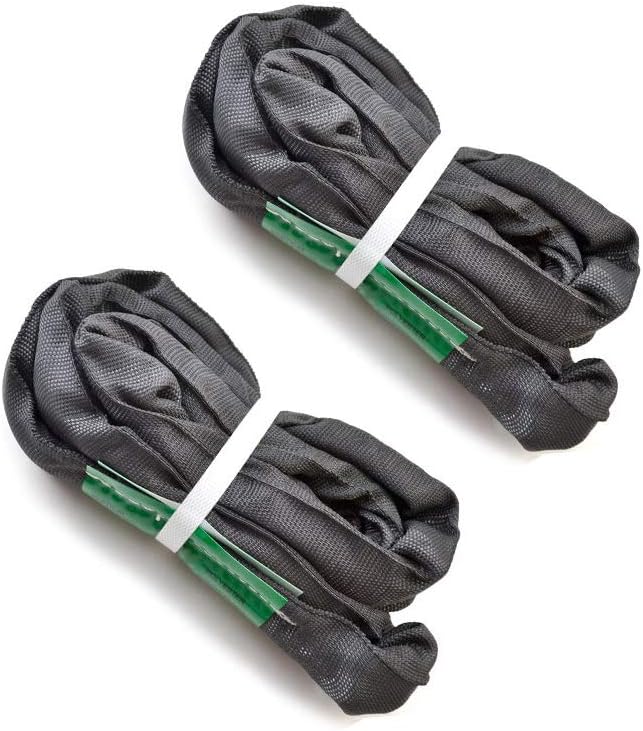 Black Spanset Round Slings 2-Pack 5300lb for Aerial Rigging