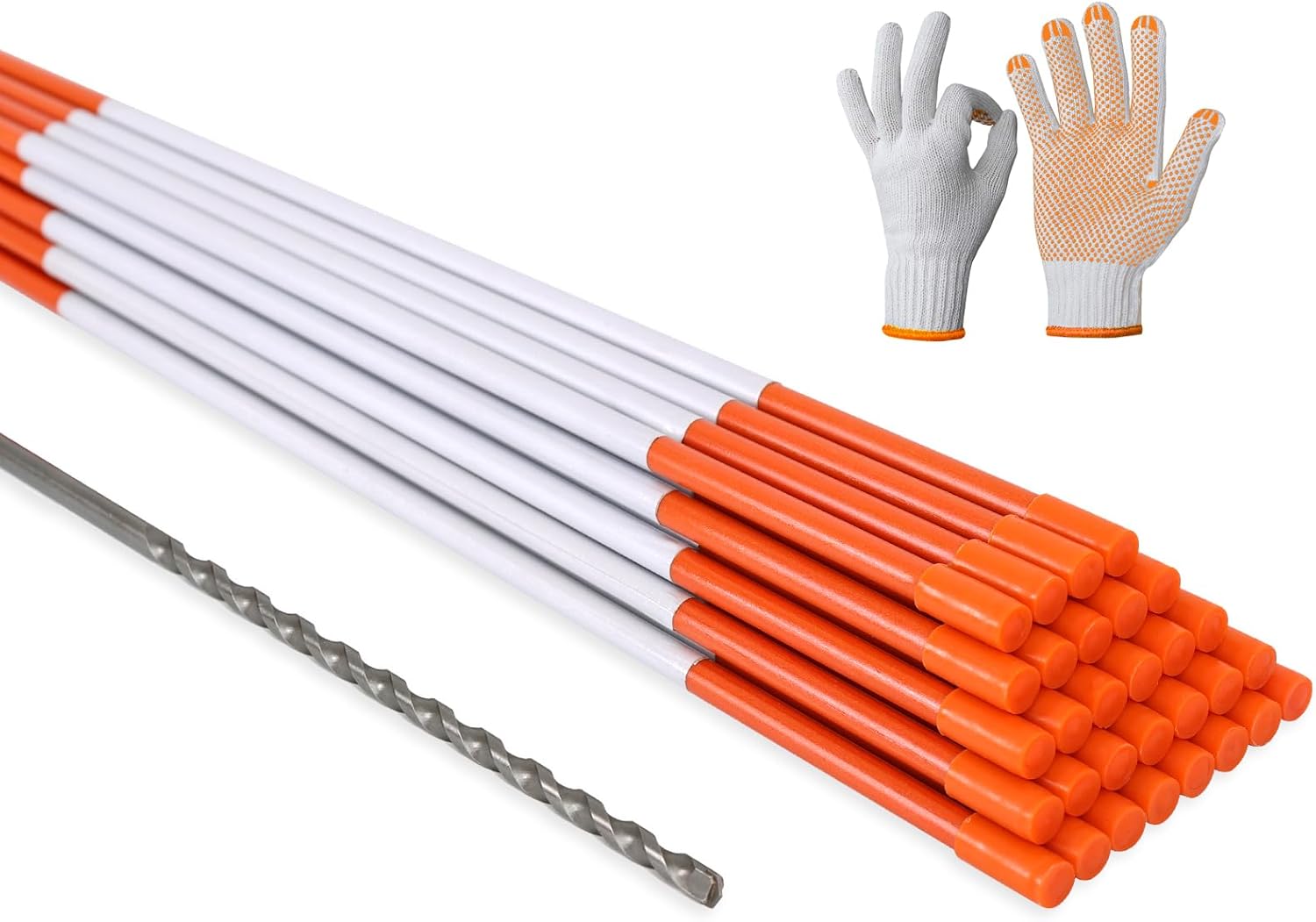 30 PCS Driveway Markers with Reflective Tape for Snow Plowing