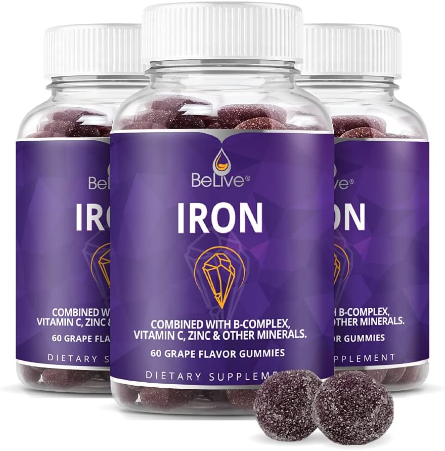 BeLive Iron Gummies - Vegan Multivitamin for Growth & Health