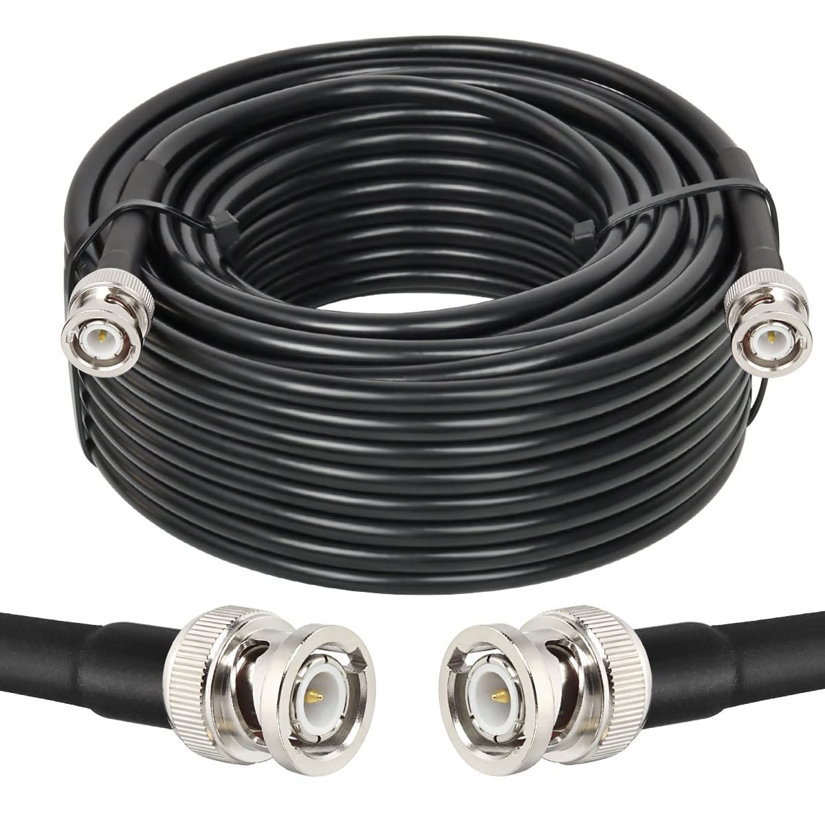 BNC Cable 50ft Low Loss KMR240 Male to Male Coax for Ham Radio