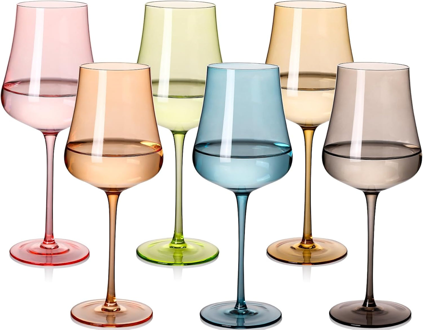 Vibrant Colored Wine Glasses Set of 6 for Every Occasion