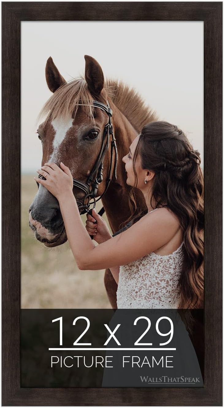 Espresso Brown Picture Frame for 12x29 Puzzles and Photos