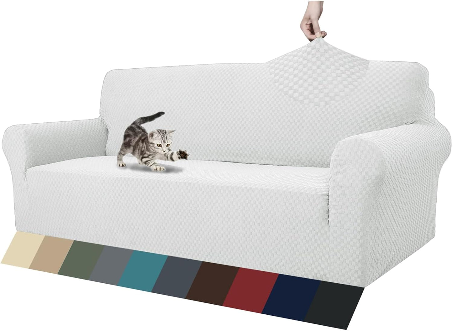 High Stretch Jacquard Couch Covers for 3 Cushion Sofa Protection