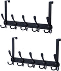 Encozy Over The Door Hooks Coat Rack - Heavy Duty Black 2pcs