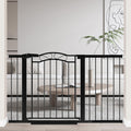 Black Wide Baby Gate with Door - Pressure Mounted Safety Gate