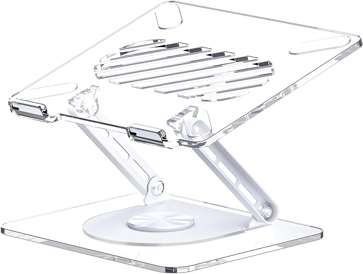 360 Rotating Acrylic Laptop Stand: Ergonomic & Foldable - Macbook Pro/Air 16