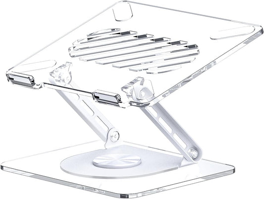 360 Rotating Acrylic Laptop Stand: Ergonomic & Foldable - Macbook Pro/Air 16