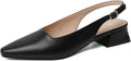 Womens Black Chunky Low Heels D'Orsay Slingback Pumps - 1.5in
