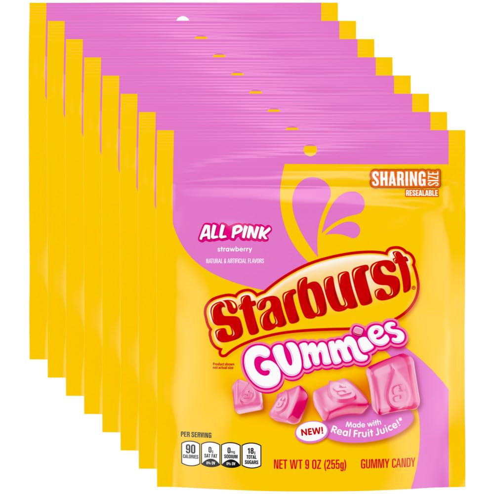 STARBURST Gummies All Pink Gummy Candy for Sweet Moments