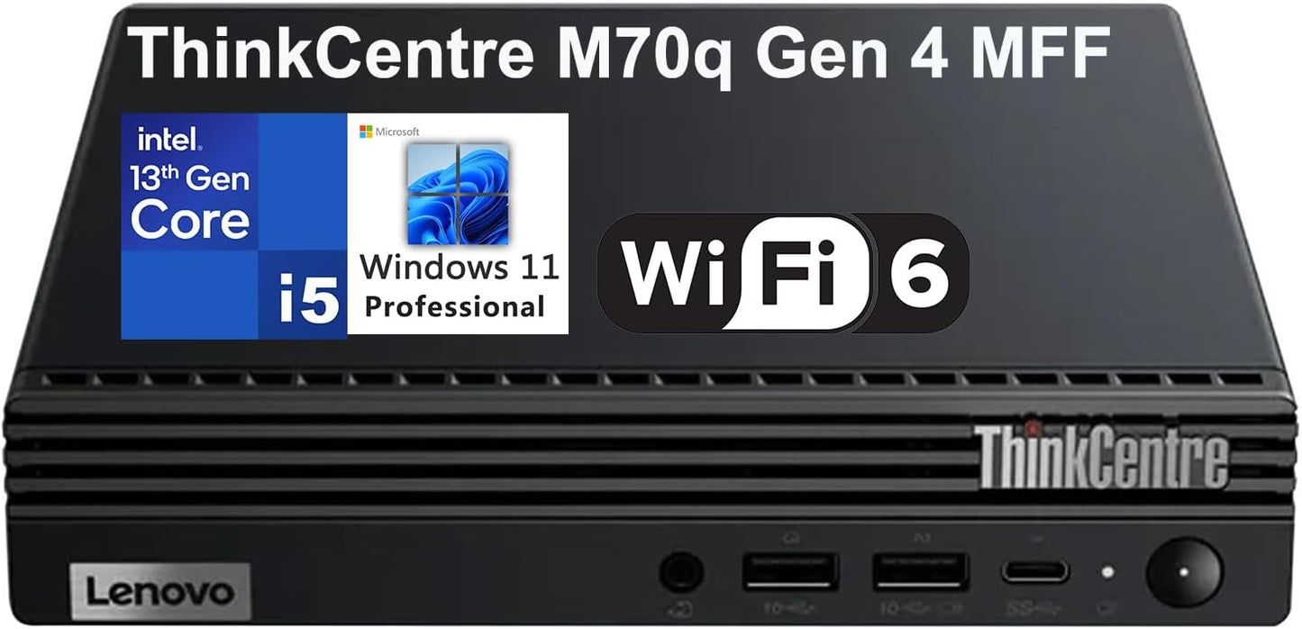 Lenovo ThinkCentre M70q Tiny Desktop with 13th Gen Intel i5-13400T