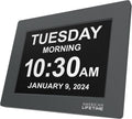 Large Digital Dementia Clock for Seniors - Clear Day & Date Display