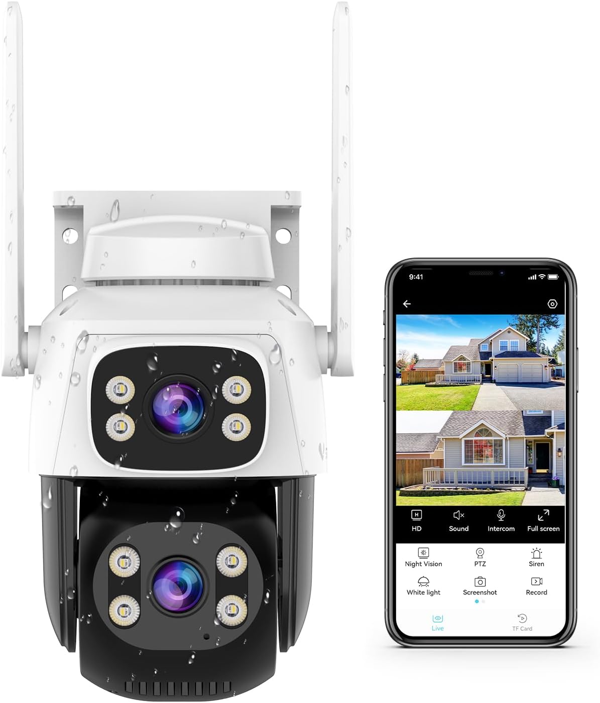 VSTARCAM Outdoor Waterproof Security Camera with Dual Lens Features