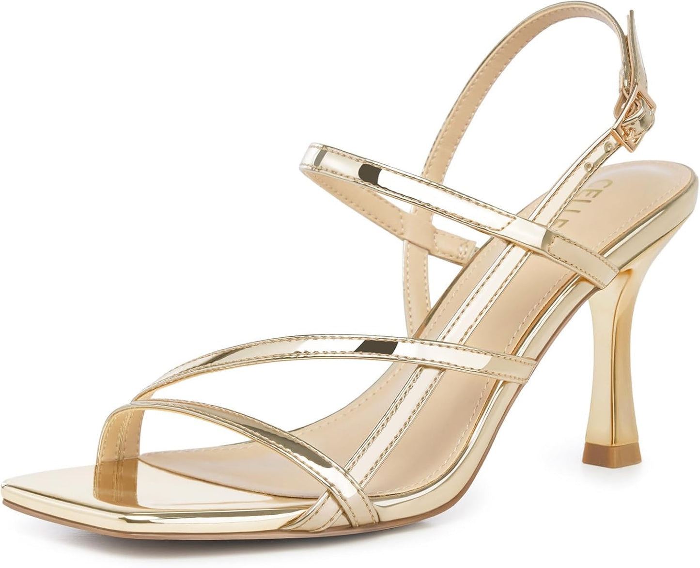 Women Strappy High Heels: Elegant Square Open Toe Sandals