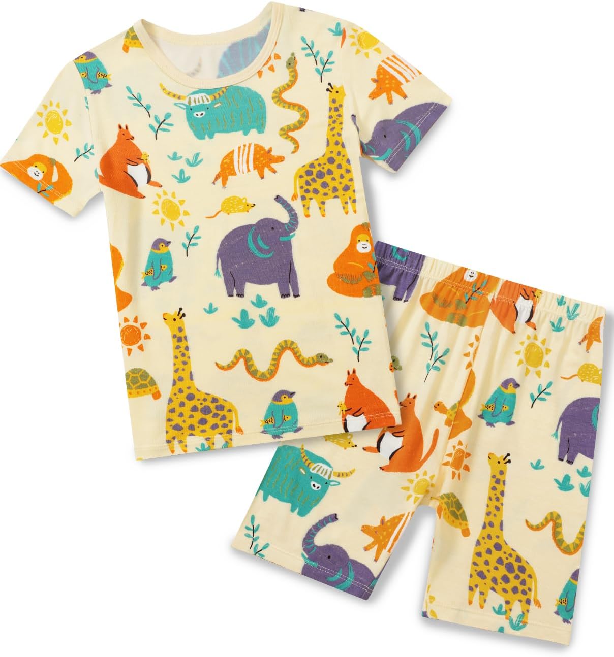 Bamboo Viscose Toddler Animal Pajamas for Boys and Girls