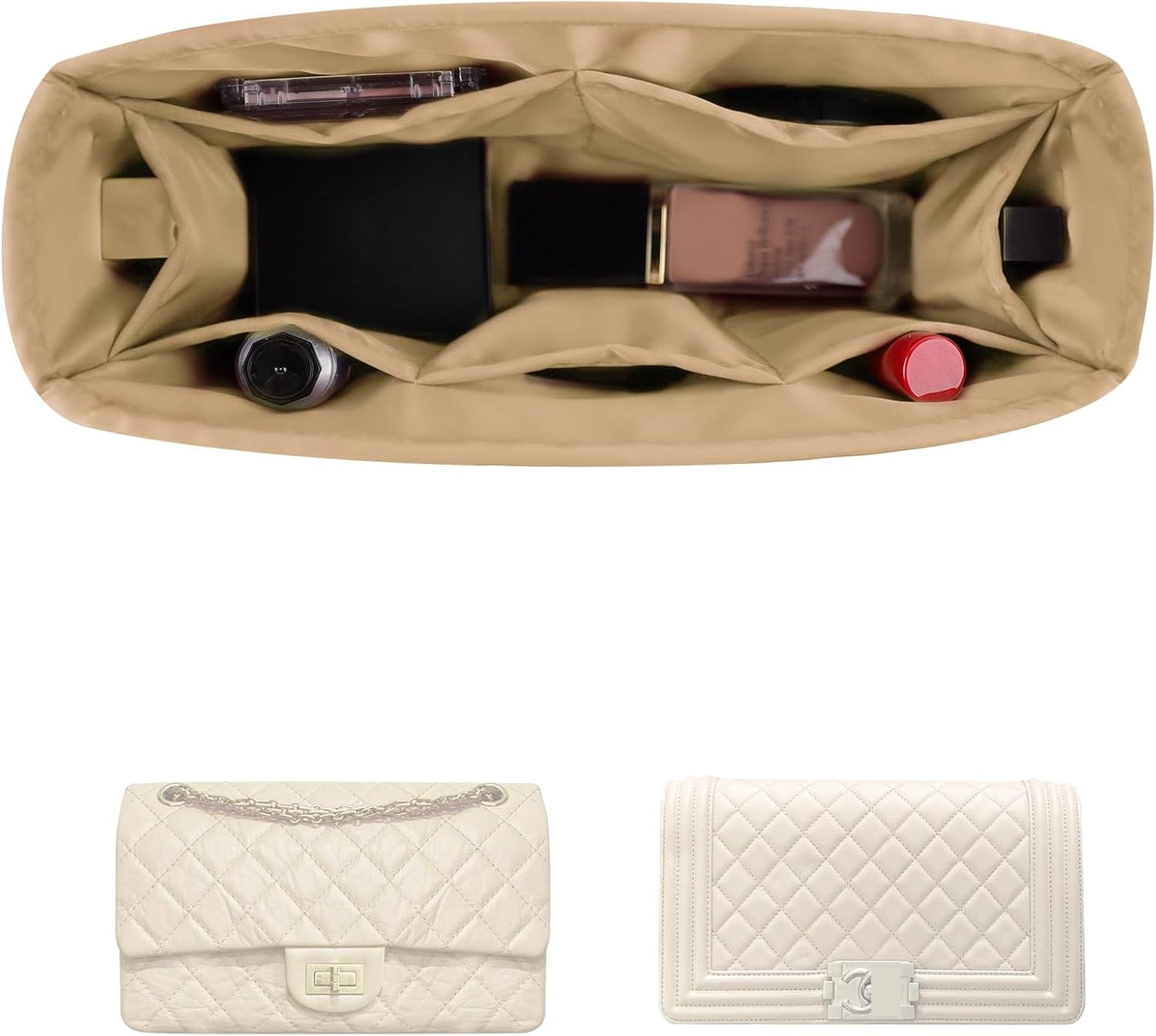 Purse Insert for Chanel Le-boy Bags - Satin Organizer Shaper