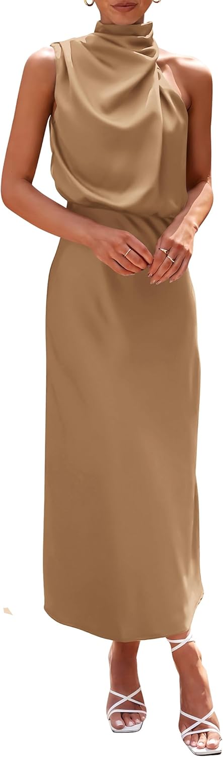 Elegant Satin Maxi Dress for Women - Perfect for Summer Events