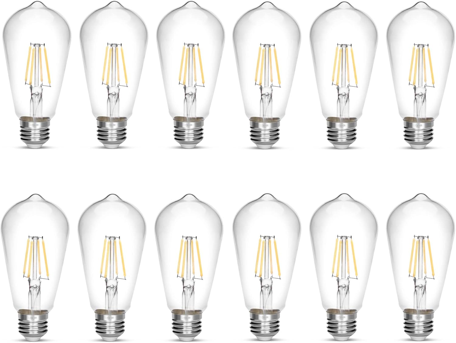 LED Edison Bulb 4W Pack of 12 - Vintage Style 5500K Light Bulbs