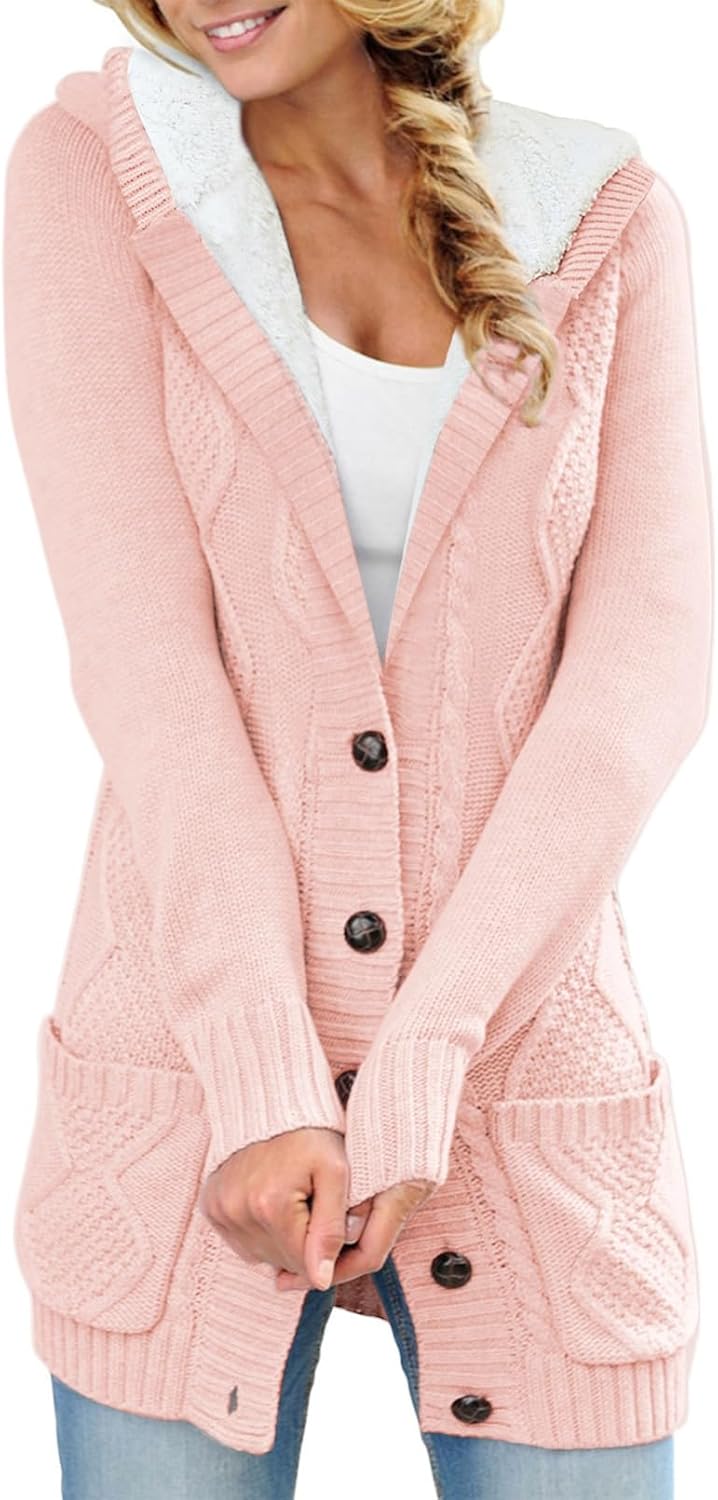 Cozy Women's Hooded Cardigan Sweater for Winter Wear