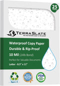 TerraSlate Premium Waterproof Printer Paper 8.5 x 11 - Durable 10 MIL