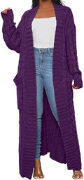 Womens Stylish Cable Knit Dual Chunky Cardigan (Style FVHW)