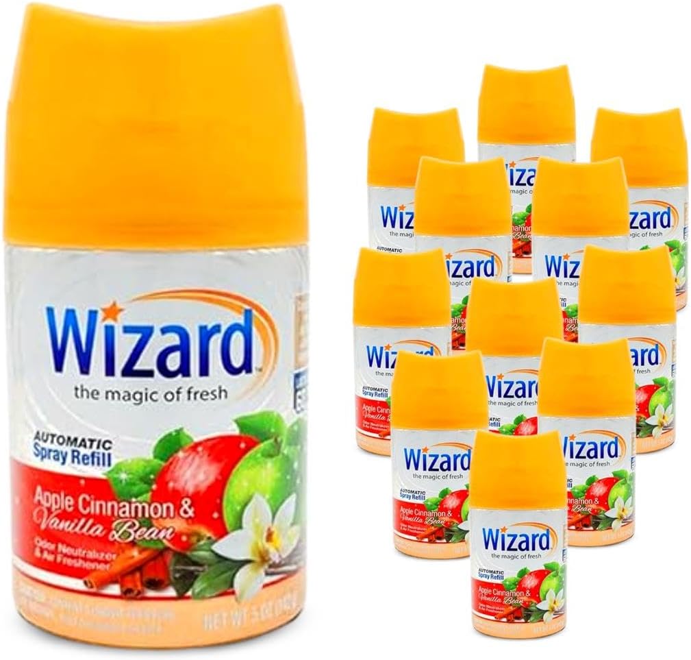 12 Wizard Automatic Spray Refills for Continuous Fragrance